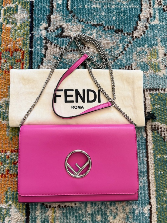 Fendi Handbags - SOLD❗️FENDI Calfskin F is Fendi Kan I WOC chain crossbody bag fuchsia pink